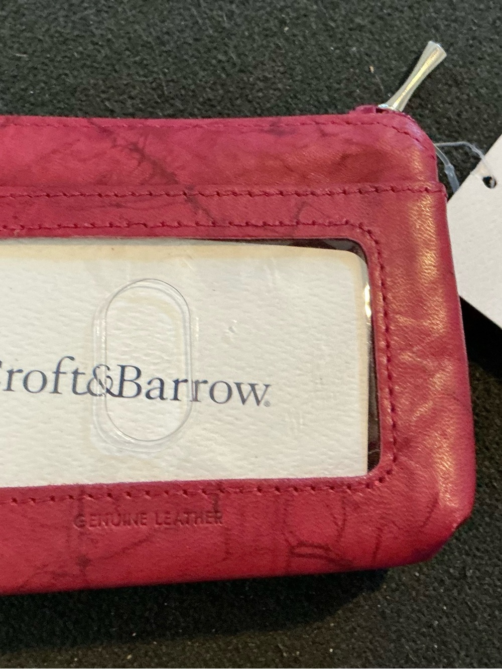 croft & barrow Pink Genuine Leather ID Card Wallet